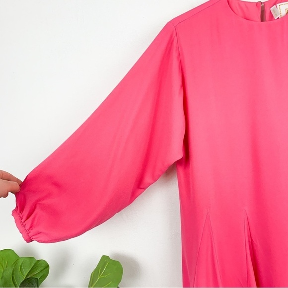 Emily McCarthy Pink Long Sleeve Flared Mini Dress Sz XS - Picture 6 of 16